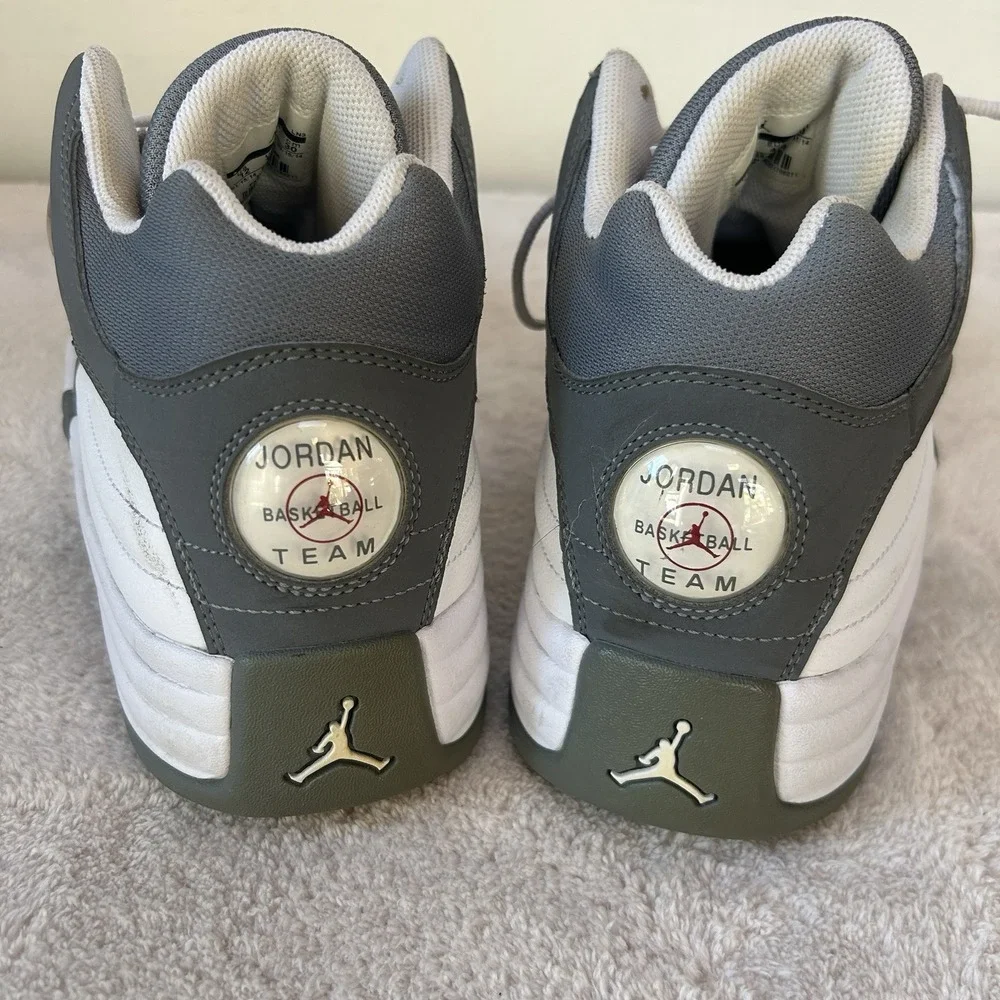 Nike Air Jordan Jumpman‎ Team 1 Retro White Grey 644938-105 Size 12
